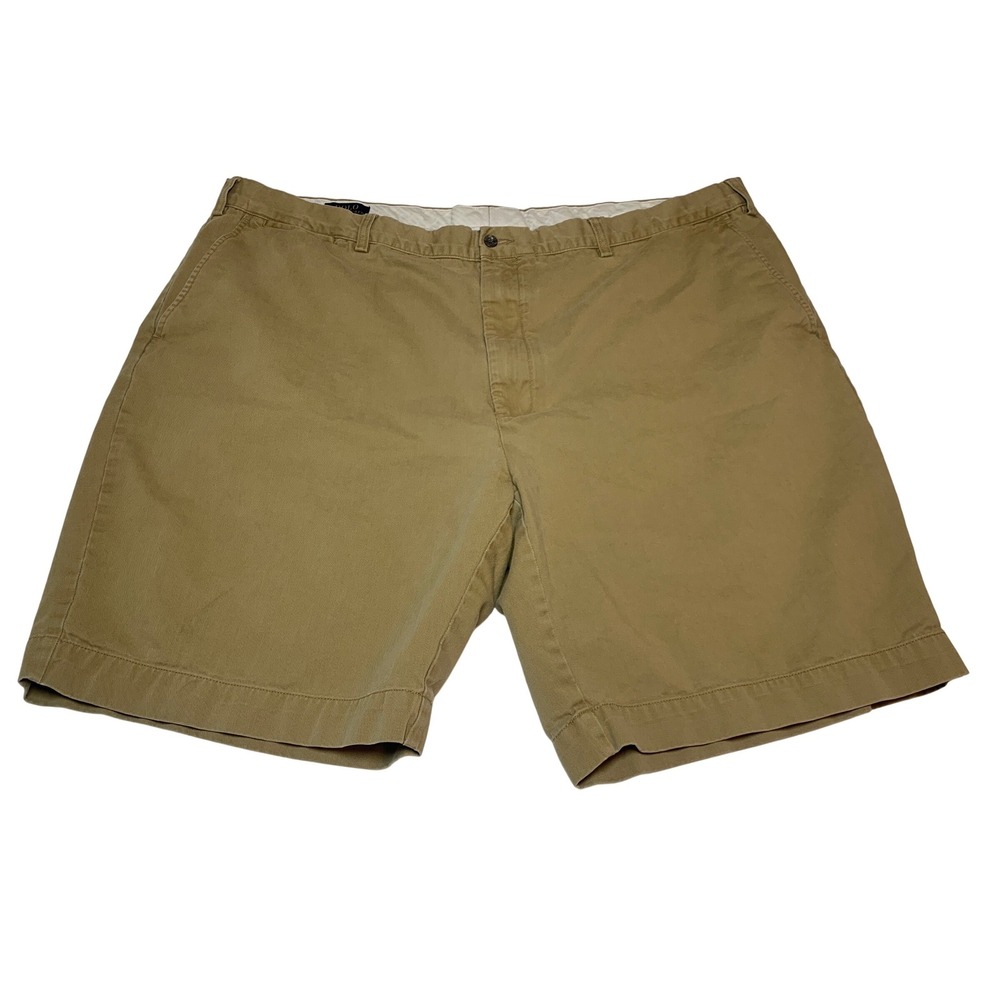 Polo Ralph Lauren Mens Khaki Chino Shorts Big 48 Cotton Twill Flat Front Tan